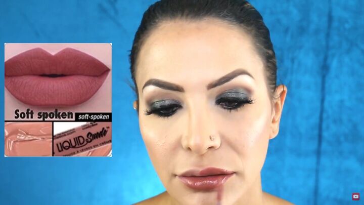 perfect the sultry eye look with this easy smokey eye palette tutorial, Applying lipstick