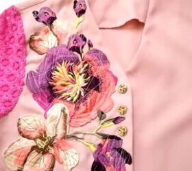 how to make a colorful diy jacket from an old fashioned dress, How to make a dress jacket