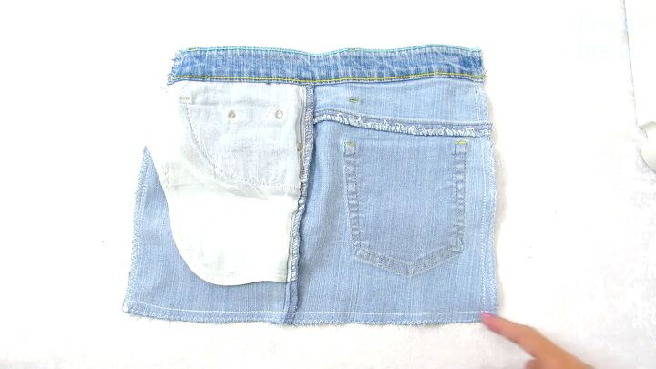 how to make a jean pocket purse in 6 simple steps, Sewing the jean pocket purse pieces