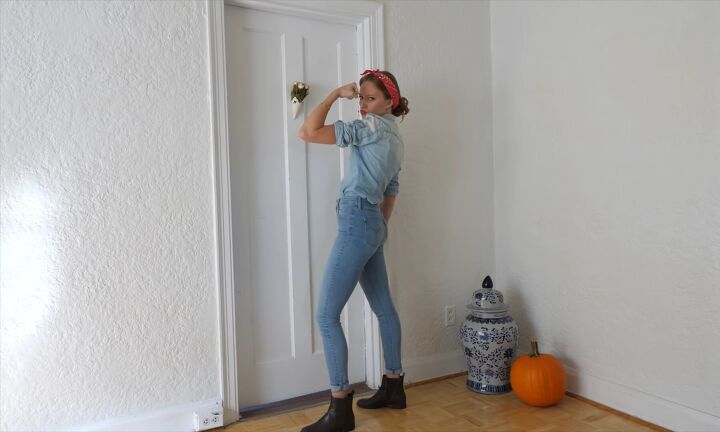 6 cheap adult halloween costumes you can find at the thrift store, Rosie the Riveter Halloween costume
