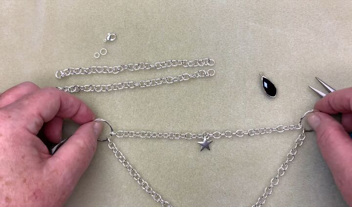 how to make an elegant diy layered chain necklace with charms, How to make a layered necklace