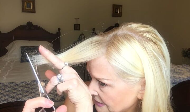 brigitte bardot bangs tutorial how to easily cut bangs at home, Cutting Brigitte Bardot curtain bangs