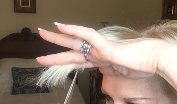 brigitte bardot bangs tutorial how to easily cut bangs at home, Point cutting the hair