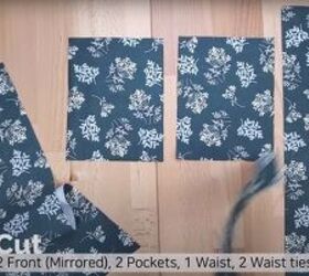 how to sew a half apron with pockets in 9 simple steps, Fabric pieces for the DIY half apron