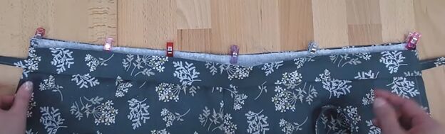 how to sew a half apron with pockets in 9 simple steps, Attaching the waistband to the DIY half apron