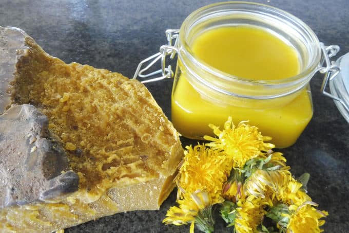 dandelion salve and lip balm for your cracked skin