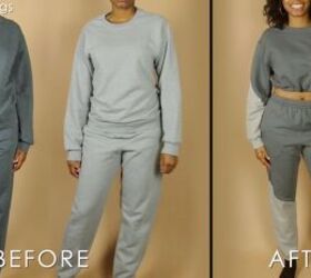 DIY Color Block Crop Top Sweatshirt & Sweatpants (Beginners Sewing)