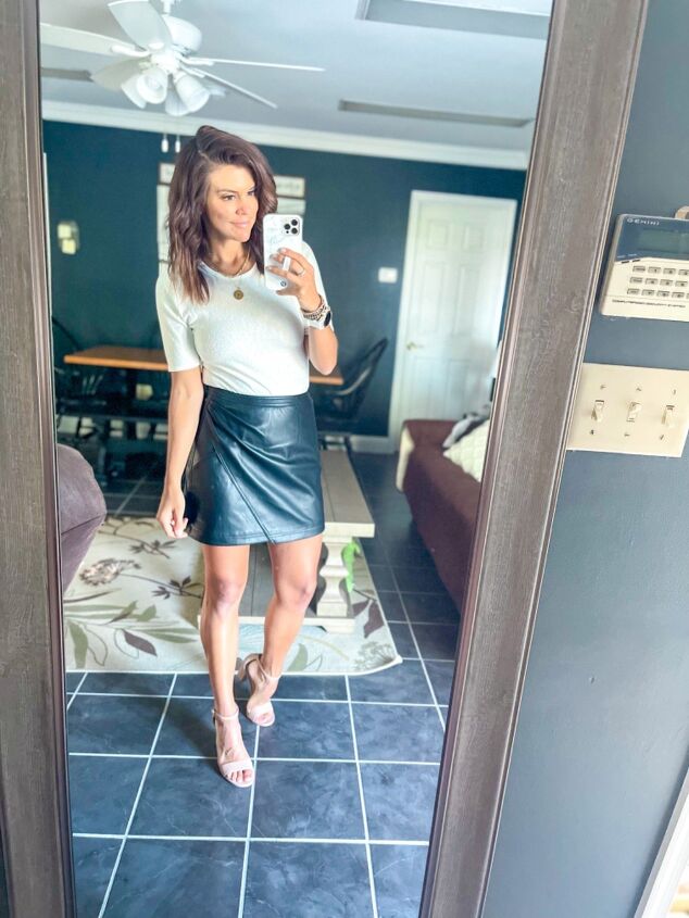 3 ways to style a leather mini skirt