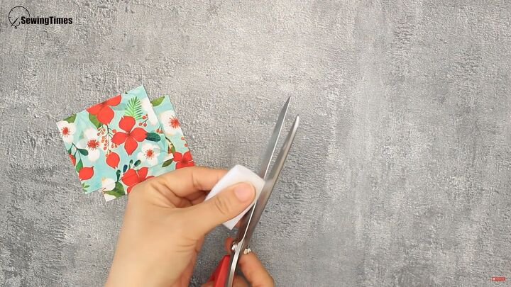 how to make a simple diy coin purse perfect gift idea, Rounding the edges of the fusible fleece