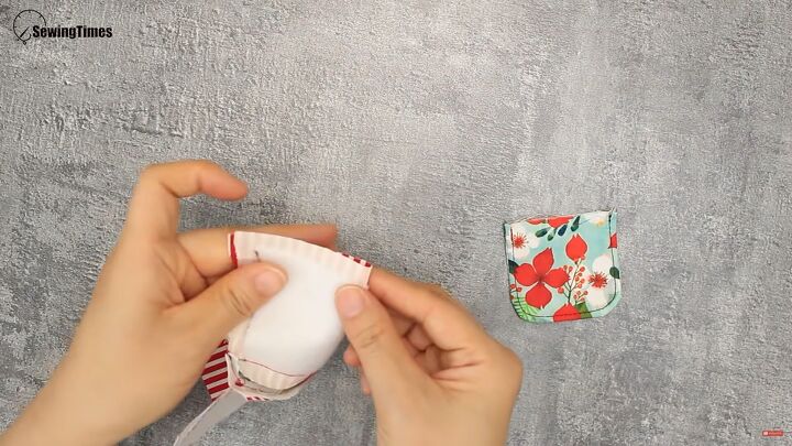 how to make a simple diy coin purse perfect gift idea, Folding the right sides in