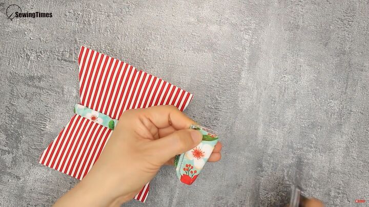 how to make a simple diy coin purse perfect gift idea, Folding the fabric ready to snip