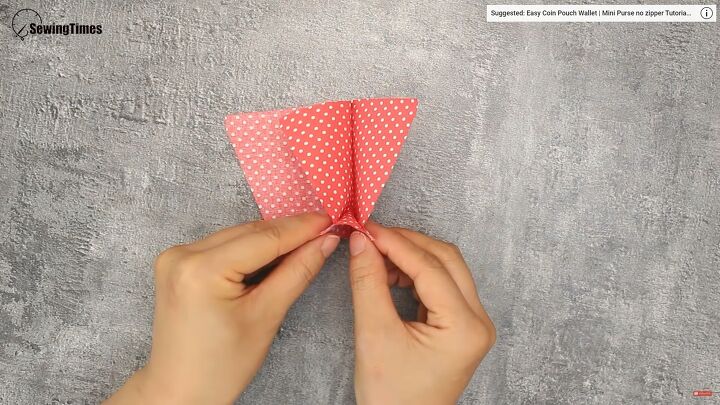 how to make a simple diy coin purse perfect gift idea, Folding the seam allowances together