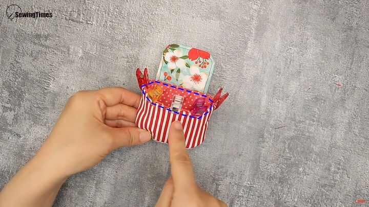 how to make a simple diy coin purse perfect gift idea, Sewing across the top edges