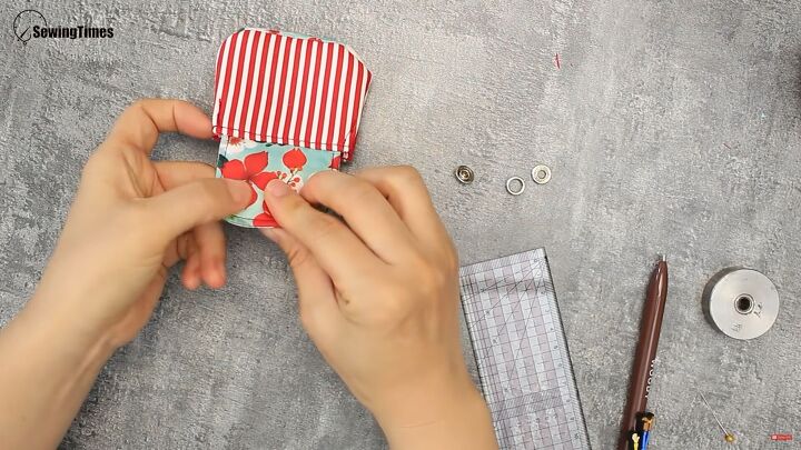 how to make a simple diy coin purse perfect gift idea, Making the closure for the DIY coin purse