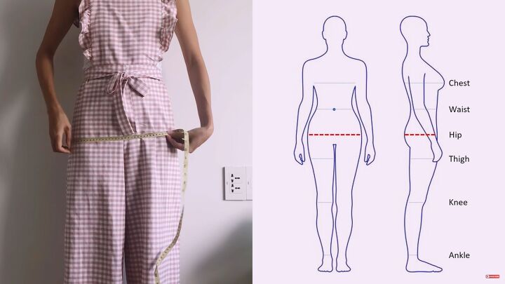how to make cute comfy diy high waisted pants from scratch, Measuring hip size for the high waisted pants