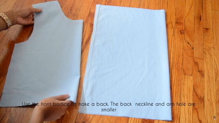 how to sew an alice in wonderland blue dress for cosplay or halloween, Cutting the back bodice piece