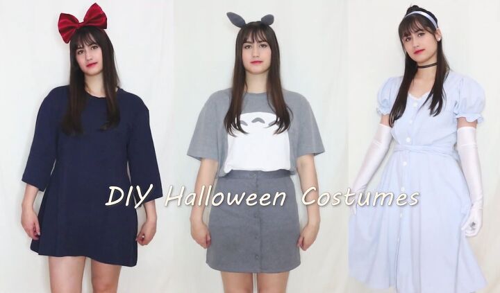 how to make diy cinderella totoro kiki s delivery service costumes, Disney and Studio Ghibli Halloween costumes