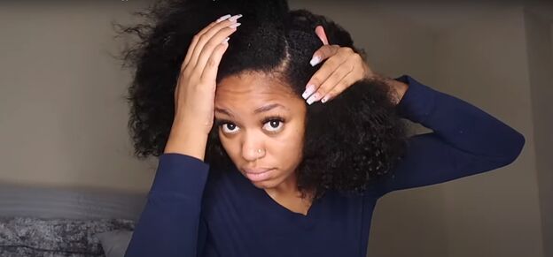 how to do perfect mini twists on natural hair in 6 simple steps, Parting hair on the side