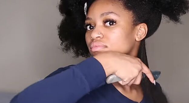 how to do perfect mini twists on natural hair in 6 simple steps, Detangling and combing natural hair