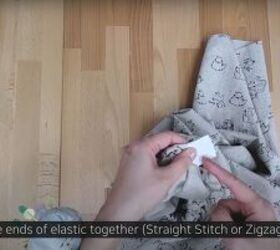 how to easily make cute comfy pajama pants without a pattern, Sewing the ends of the elastic together