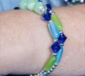 How to Make a Blue and Green Double Strand Bracelet