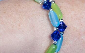 How to Make a Blue and Green Double Strand Bracelet