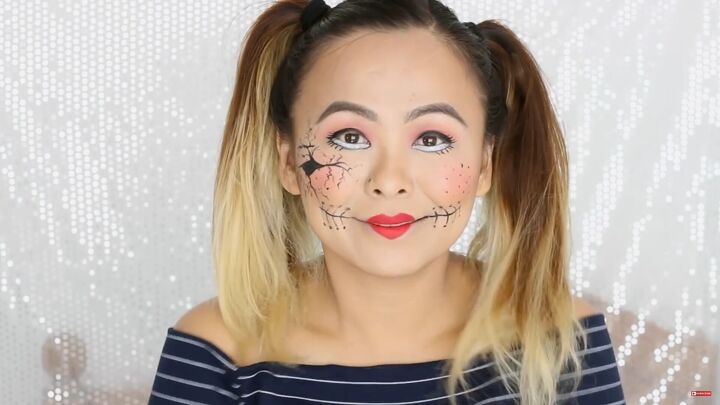 5 last minute diy easy halloween costumes you can do with makeup, Simple broken doll DIY Halloween costume