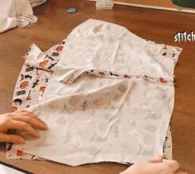 how to sew cute diy halloween pajamas perfect for scary movie nights, Sewing the front and back piece together