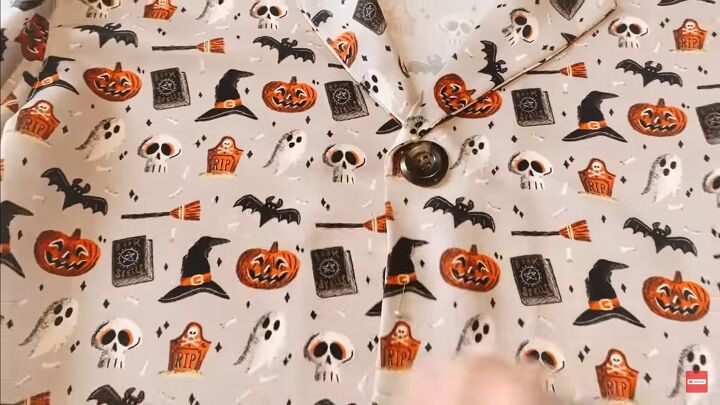 how to sew cute diy halloween pajamas perfect for scary movie nights, Adding buttons and buttonholes