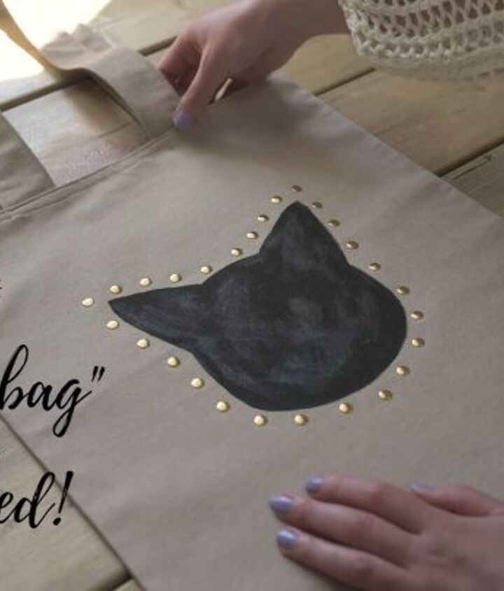 how to make a cute diy tote bag design with cats adorable, DIY tote bag design with cats