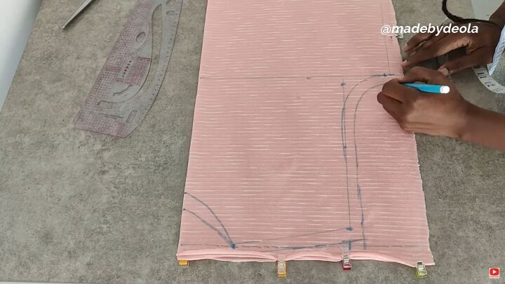 how to cut and sew a kaftan dress simple step by step tutorial, How to draft a DIY kaftan dress pattern