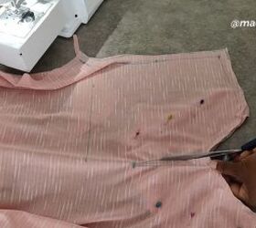 how to cut and sew a kaftan dress simple step by step tutorial, Cutting through the center line