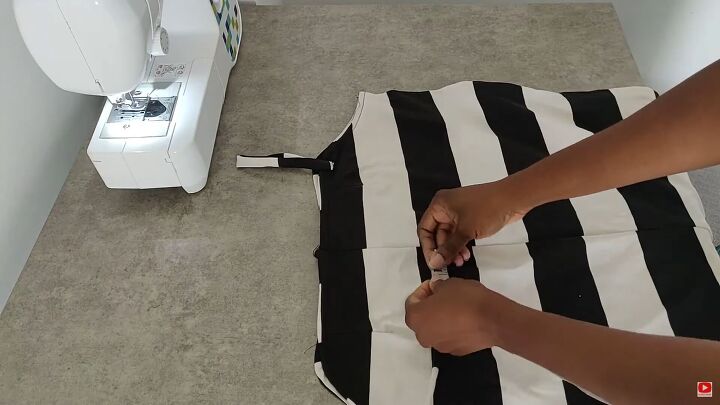 how to make a jumpsuit easy sewing tutorial for beginners, Making straps for the DIY jumpsuit