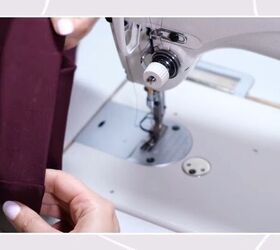 8 simple steps to a versatile elegant diy tie front dress, Hand stitch hemming hack