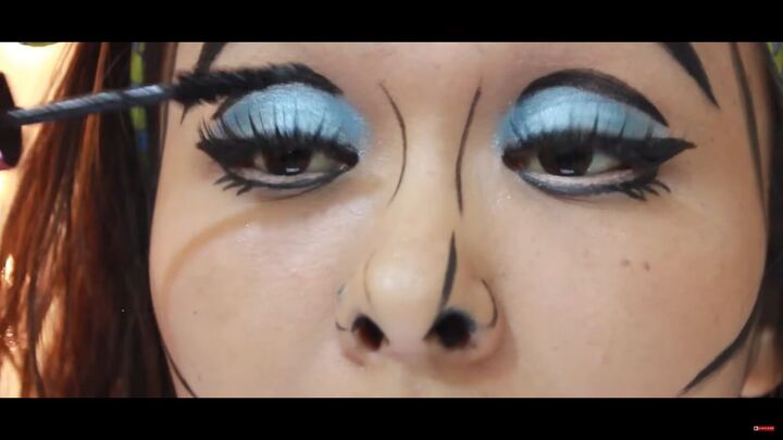 how to easily do fun female pop art makeup with your regular makeup, Dramatic pop art eye makeup