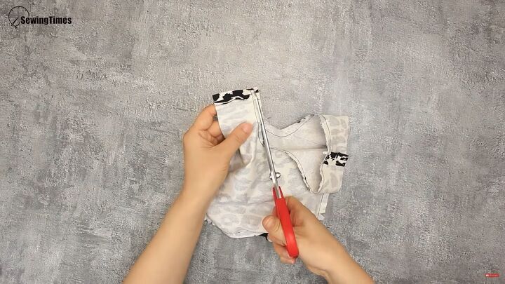 looking for a cute diy purse try this japanese knot bag tutorial, Removing the excess seam allowance
