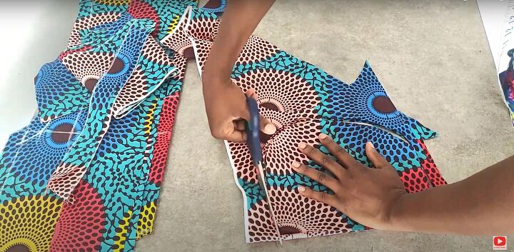 how to make an ankara dress with a pretty ruffle hem sleeves, Making pockets for the DIY Ankara dress