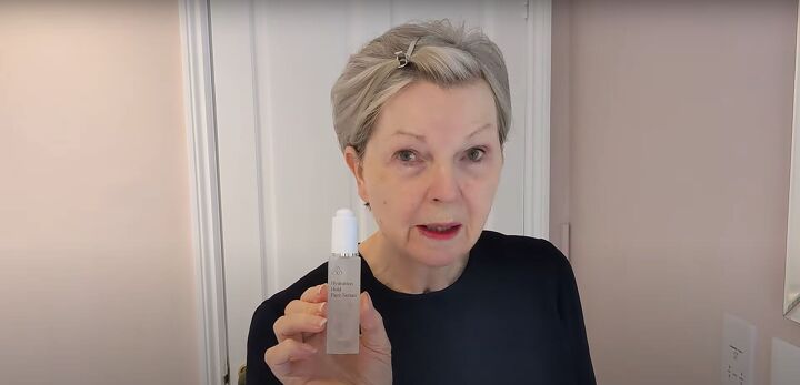 the best nighttime skincare routine for older women simple tutorial, Applying a hydrating serum