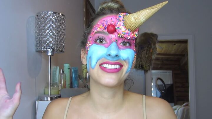how to do cute ice cream makeup with face paint modeling clay, Ice cream makeup