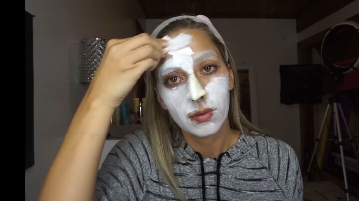 how to do super spooky makeup for a terrifying valak the nun costume, Valak nun makeup tutorial