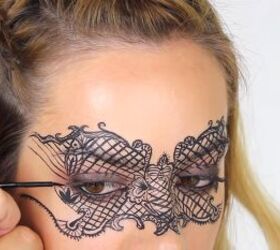 How to Do Intricate Masquerade Mask Makeup With Liquid Eyeliner | Upstyle