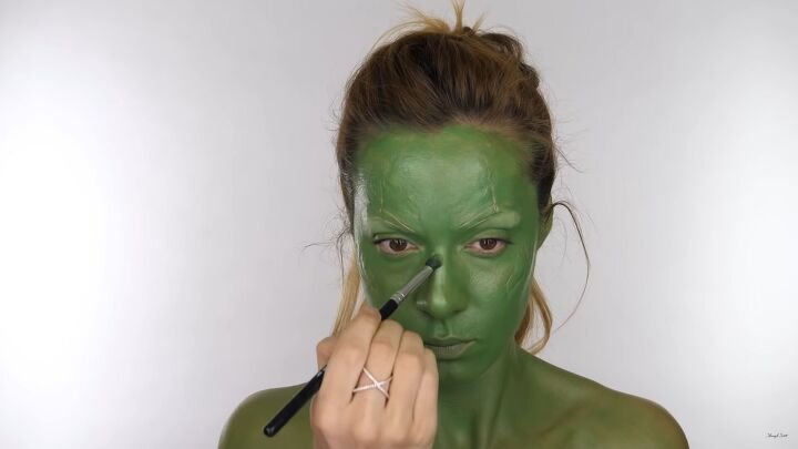 how to do perfect guardians of the galaxy gamora face makeup, Gamora makeup look