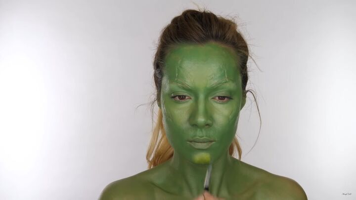 how to do perfect guardians of the galaxy gamora face makeup, Creating 3D Gamora face makeup
