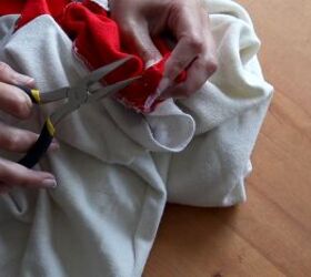 3 easy no sew diy clothing projects for refashioning old clothes, Using pliers to remove the metal studs