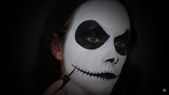 how to do perfect jack skellington face makeup for halloween, Jack Skellington face makeup tutorial