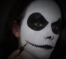 How To Do Perfect Jack Skellington Face Makeup For Halloween Upstyle   Jack Skellington Face Makeup 