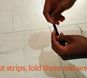 how to make a cute lace up diy corset belt without eyelets, Making loops for the DIY corset belt