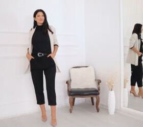 how to build a stylish capsule wardrobe for fall that is easy to use, Mock turtleneck blouses are versatile