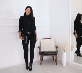 how to build a stylish capsule wardrobe for fall that is easy to use, Black monochrome outfit for fall