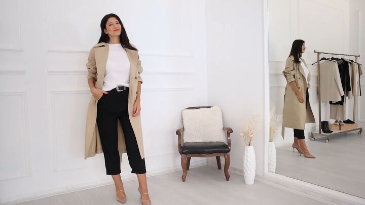 how to build a stylish capsule wardrobe for fall that is easy to use, A trench coat is a fall capsule wardrobe must